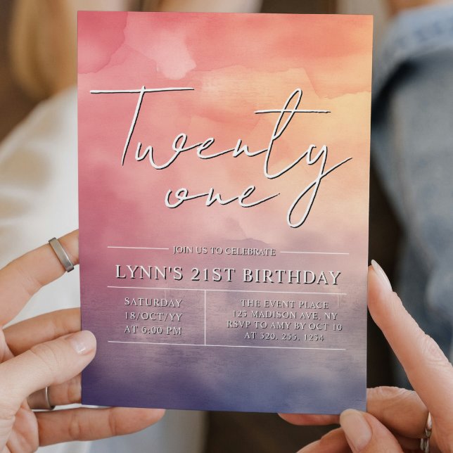 Invitation Soirée de 21e anniversaire simple et élégante (Créateur téléchargé)