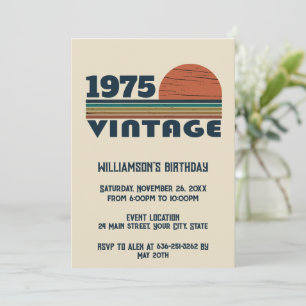 Invitation Soirée de 50 ans vintage personnalisée