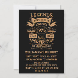 Invitation Soirée de 50 ans vintage personnalisée