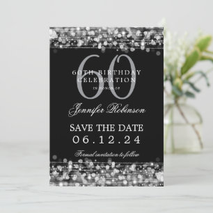 Invitation Soirée de 60e anniversaire d'argent Sauvez la date