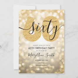 Invitation Soirée de 60e anniversaire Elégant Modern Gold