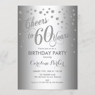 Invitation Soirée de 60e anniversaire en argent