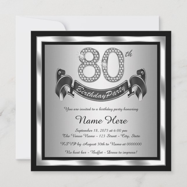 Invitation Soirée de 80e anniversaire (Devant)