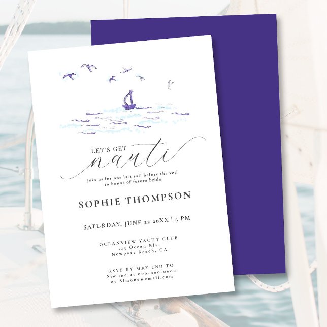 Invitation Soirée de Bachelorette de l'Elegant Nautical Boat  (Créateur téléchargé)