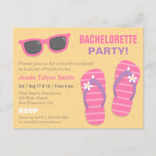 Invitation Soirée de Bachelorette du week-end de plage tendan