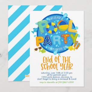 Invitation Soirée de billard d'été, fête de fin d'année scola