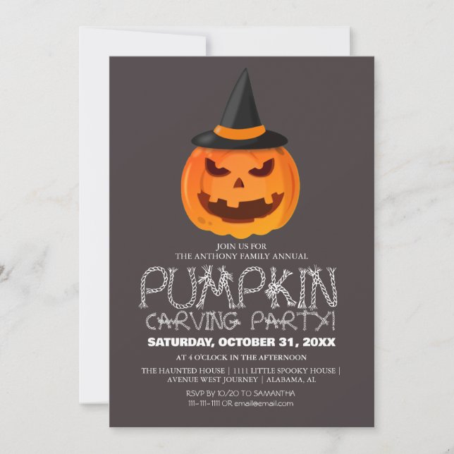 Invitation Soirée de carrosserie simple Citrouille Halloween  (Devant)