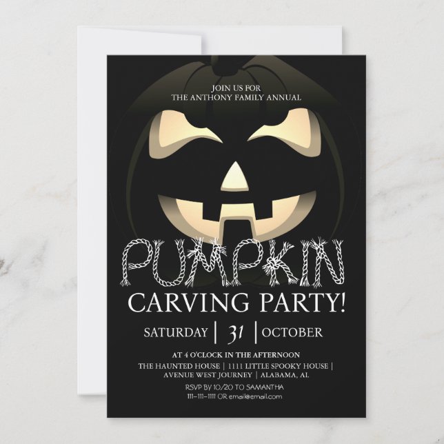 Invitation Soirée de carrosserie simple Citrouille Halloween  (Devant)