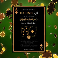 Soirée de casino anniversaire en noir et or