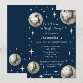 Invitation Soirée de célibataire Disco Fever – Disco Argenté