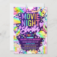 Soirée de cinéma Fête de bois Neon Arc-en-ciel Ann