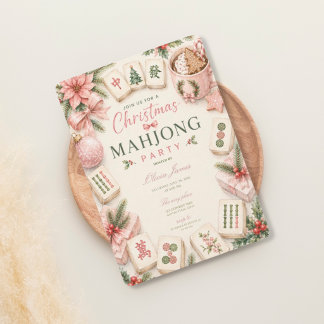 Invitation Soirée de cocktail de Noël de Mahjong