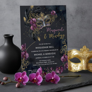 Invitation Soirée de Cocktail d'Halloween Mascarade et Mixolo