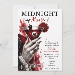 Invitation Soirée de cocktail d'Halloween Vampire Martini