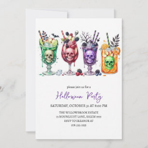 Invitation Soirée de cocktail effrayante Halloween