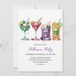 Invitation Soirée de cocktail effrayante Halloween