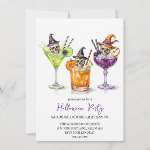 Invitation Soirée de cocktail effrayante Halloween