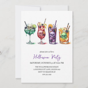 Invitation Soirée de cocktail effrayante Halloween