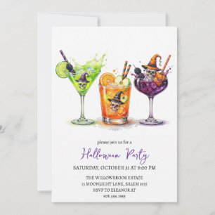 Invitation Soirée de cocktail effrayante Halloween