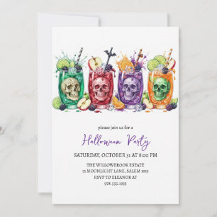 Invitation Soirée de cocktail effrayante Halloween