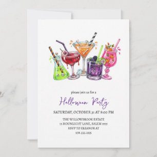 Invitation Soirée de cocktail effrayante Halloween