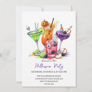 Invitation Soirée de cocktail effrayante Halloween