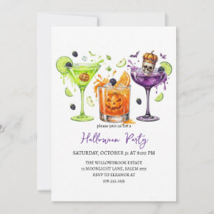 Invitation Soirée de cocktail effrayante Halloween
