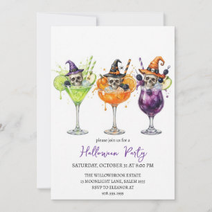 Invitation Soirée de cocktail effrayante Halloween