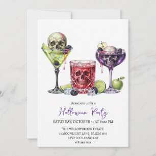Invitation Soirée de cocktail effrayante Halloween