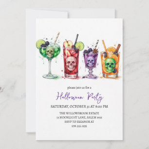 Invitation Soirée de cocktail effrayante Halloween