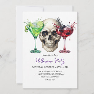Invitation Soirée de cocktail effrayante Halloween