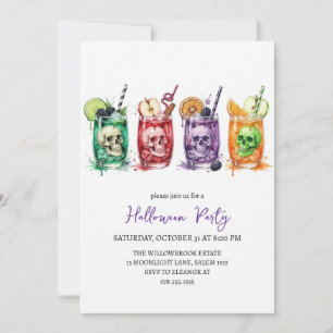 Invitation Soirée de cocktail effrayante Halloween