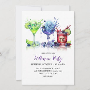 Invitation Soirée de cocktail effrayante Halloween