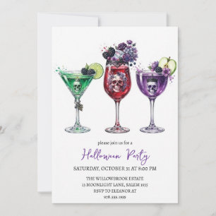 Invitation Soirée de cocktail effrayante Halloween
