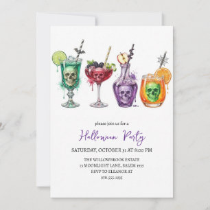 Invitation Soirée de cocktail effrayante Halloween