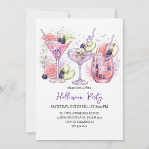 Invitation Soirée de cocktail effrayante Halloween