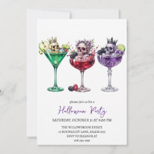 Invitation Soirée de cocktail effrayante Halloween