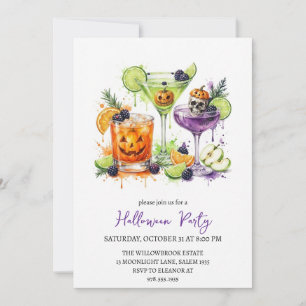 Invitation Soirée de cocktail effrayante Halloween