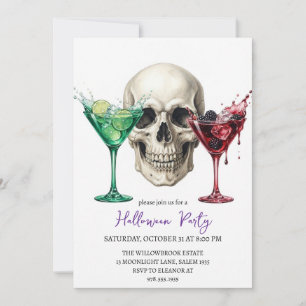 Invitation Soirée de cocktail effrayante Halloween