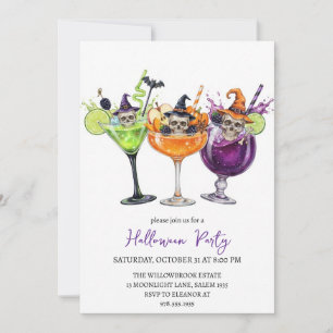 Invitation Soirée de cocktail effrayante Halloween