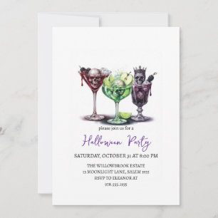 Invitation Soirée de cocktail effrayante Halloween
