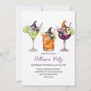 Invitation Soirée de cocktail effrayante Halloween
