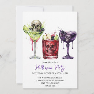 Invitation Soirée de cocktail effrayante Halloween