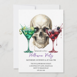 Invitation Soirée de cocktail effrayante Halloween