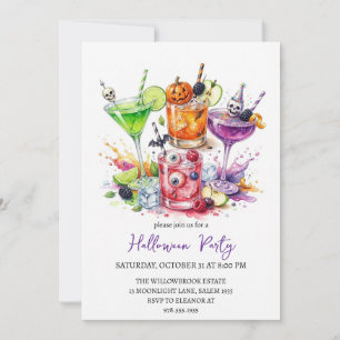 Invitation Soirée de cocktail effrayante Halloween