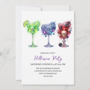 Invitation Soirée de cocktail effrayante Halloween