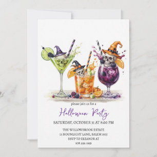 Invitation Soirée de cocktail effrayante Halloween