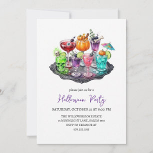 Invitation Soirée de cocktail effrayante Halloween