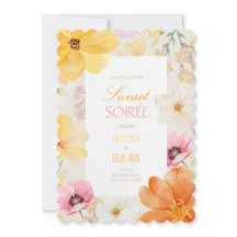 Soirée de Coucher de Soleil Élégant Floral Orange,