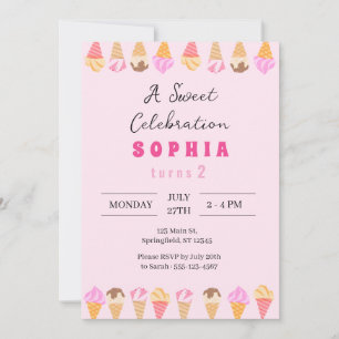Invitation Soirée de crème glacée douce